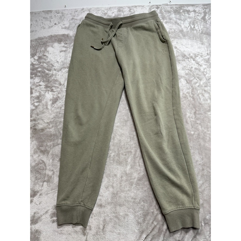 Hurley Jogger Sweatpants Mens Size Large Olive Green Pockets Drawstring